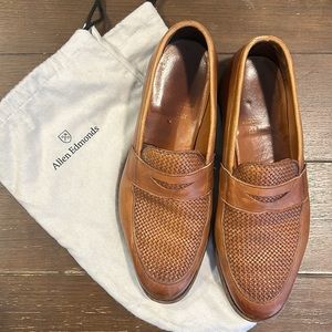 Allen Edmonds Brown Lake Bluff Weave Leather Penny Loafers, Size 12